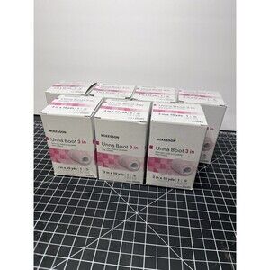 McKesson Unna Boot Pink 3” x 10 Yd with Zinc Oxide 2068S 7 Pack Exp 2028-03-18